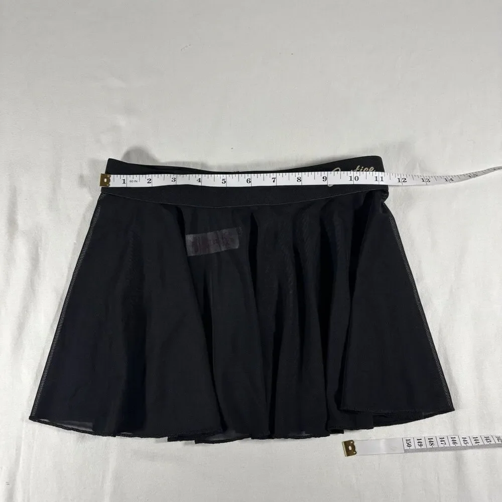 Justice Girls Black Mesh Skater Skirt Size M 10
